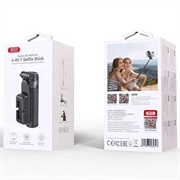 XO SS29 Treppiede per selfie stick con telecomando Bluetooth - 64cm - Nero