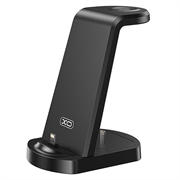 XO WX035 Supporto di ricarica 3 in 1 con connettore Lightning 15W - Nero