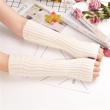XT-0016 Guanti invernali senza dita - 30cm - Bianco