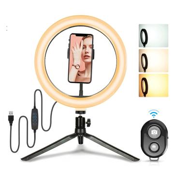 Luce anulare XXL con treppiede, telecomando e supporto mobile