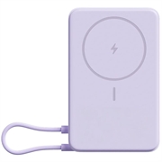 Power bank magnetico Xiaomi da 10000mAh - Cavo USB-C, display digitale e supporto pieghevole - 33W - Viola