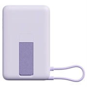 Power bank magnetico Xiaomi da 10000mAh - Cavo USB-C, display digitale e supporto pieghevole - 33W - Viola