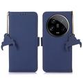 Custodia a Portafoglio in Pelle con RFID per Xiaomi 14 Ultra - Blu