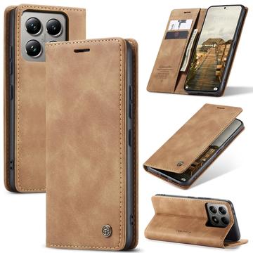 Custodia a Portafoglio Caseme 013 Serie per Xiaomi 14T Pro - Marrone