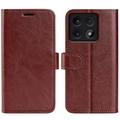 Custodia a portafoglio con chiusura magnetica per Xiaomi 14T - Marrone