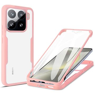 Custodia per Xiaomi 15 serie 360 Protection - Rosa / Trasparente