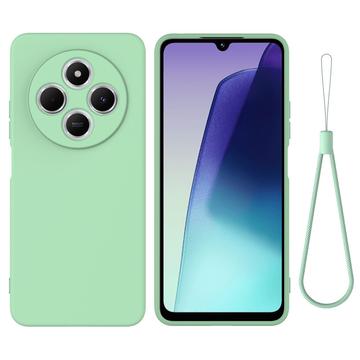 Custodia in silicone liquido con cinghia a mano per Xiaomi 15 Ultra - Verde