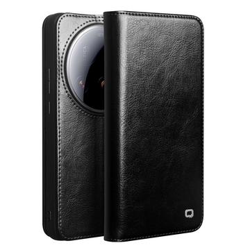 Custodia in pelle a portafoglio Xiaomi 15 Ultra Qialino Classic - nera
