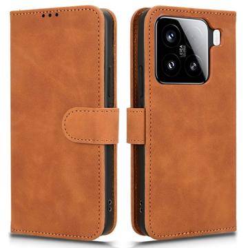 Custodia a Portafoglio per Xiaomi 15 con Chiusura Magnetica - Marrone