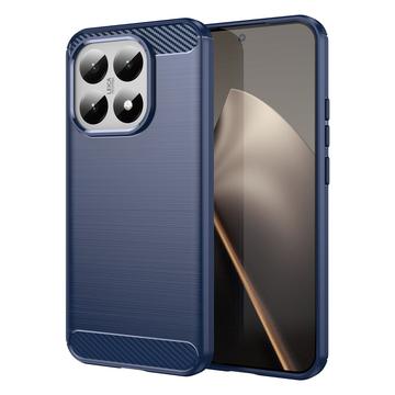 Custodia in TPU spazzolato per Xiaomi 15T - Fibra di Carbonio - Blu