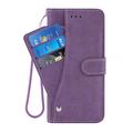 Xiaomi 15T Elegante custodia a portafoglio retrò con portacarte rotante - Viola