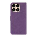 Xiaomi 15T Elegante custodia a portafoglio retrò con portacarte rotante - Viola