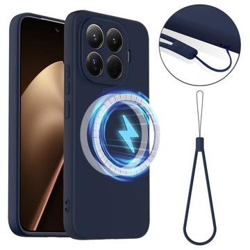 Custodia in silicone liquido per Xiaomi 15T Pro - compatibile con MagSafe - Blu Scuro