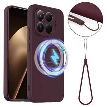 Custodia in silicone liquido per Xiaomi 15T Pro - compatibile con MagSafe - Vino Rosso