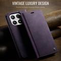 Custodia a portafoglio in pelle di vitello con blocco RFID Xiaomi 17 Caseme 033 - Viola