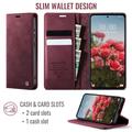 Custodia a portafoglio in pelle di vitello con blocco RFID Xiaomi 17 Caseme 033 - Rossa