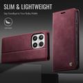 Custodia a portafoglio in pelle di vitello con blocco RFID Xiaomi 17 Caseme 033 - Rossa