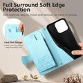 Custodia a portafoglio Xiaomi 17 con gattino, porta carte, tasca con cerniera e cinturino da polso