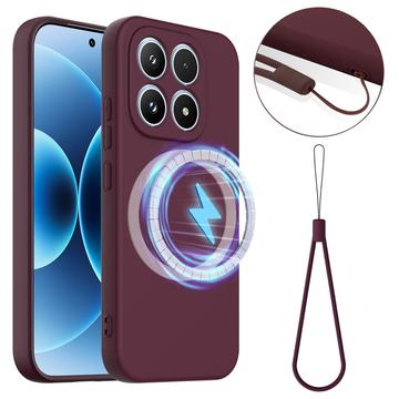 Custodia in silicone liquido per Xiaomi 17 - compatibile con MagSafe - Vino Rosso