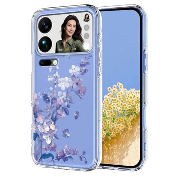 Custodia in TPU con motivo floreale per Xiaomi 17 Pro Max - Viola
