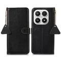 Custodia in pelle a portafoglio Xiaomi 17 con RFID - Nero