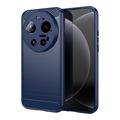 Custodia in TPU spazzolato per Xiaomi 17 Ultra - Fibra di Carbonio - Blu