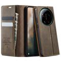 Custodia a portafoglio in pelle di vitello con blocco RFID Xiaomi 17 Ultra Caseme 033 - Caffè