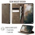 Custodia a portafoglio in pelle di vitello con blocco RFID Xiaomi 17 Ultra Caseme 033 - Caffè