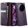 Custodia a portafoglio in pelle di vitello con blocco RFID Xiaomi 17 Ultra Caseme 033 - Viola