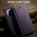 Custodia a portafoglio in pelle di vitello con blocco RFID Xiaomi 17 Ultra Caseme 033 - Viola