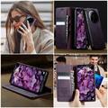 Custodia a portafoglio in pelle di vitello con blocco RFID Xiaomi 17 Ultra Caseme 033 - Viola