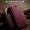 Custodia a portafoglio in pelle di vitello con blocco RFID Xiaomi 17 Ultra Caseme 033 - Rossa