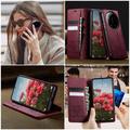 Custodia a portafoglio in pelle di vitello con blocco RFID Xiaomi 17 Ultra Caseme 033 - Rossa