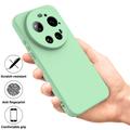 Custodia in silicone liquido con cinghia a mano per Xiaomi 17 Ultra - Verde