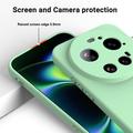 Custodia in silicone liquido con cinghia a mano per Xiaomi 17 Ultra - Verde