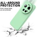 Custodia in silicone liquido con cinghia a mano per Xiaomi 17 Ultra - Verde