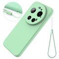 Custodia in silicone liquido con cinghia a mano per Xiaomi 17 Ultra - Verde