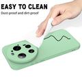 Custodia in silicone liquido con cinghia a mano per Xiaomi 17 Ultra - Verde