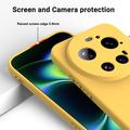 Custodia in silicone liquido con cinghia a mano per Xiaomi 17 Ultra - Gialla