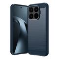 Custodia in TPU spazzolato per Xiaomi 17T - Fibra di Carbonio - Blu
