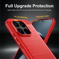 Custodia in TPU spazzolato per Xiaomi 17T - Fibra di Carbonio - Rossa