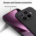 Custodia in silicone liquido con cinghia a mano per Xiaomi 17T - Nera