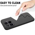 Custodia in silicone liquido con cinghia a mano per Xiaomi 17T - Nera
