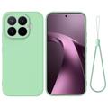 Custodia in silicone liquido con cinghia a mano per Xiaomi 17T - Verde
