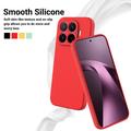 Custodia in silicone liquido con cinghia a mano per Xiaomi 17T - Rossa