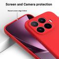 Custodia in silicone liquido con cinghia a mano per Xiaomi 17T - Rossa