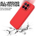Custodia in silicone liquido con cinghia a mano per Xiaomi 17T - Rossa