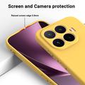 Custodia in silicone liquido con cinghia a mano per Xiaomi 17T - Gialla