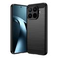 Custodia in TPU spazzolato per Xiaomi 17T Pro - Fibra di Carbonio