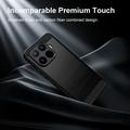 Custodia in TPU spazzolato per Xiaomi 17T Pro - Fibra di Carbonio - Nera